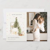 Cartes Pour Fêtes Annuelles Maison Blanche Snow Tree Photo Joyeuses Fêtes (Devant)