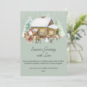 Cartes Pour Fêtes Annuelles Maison confortable Père Noël Flat (Debout devant)