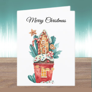 Cartes Pour Fêtes Annuelles Maison de bonbons magique de Noël personnalisée
