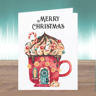 Cartes Pour Fêtes Annuelles Maison de bonbons magiques de Noël personnalisée
