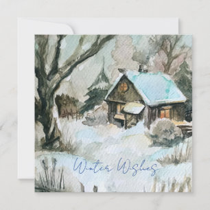 Cartes Pour Fêtes Annuelles Maison de campagne confortable pour l'hiver