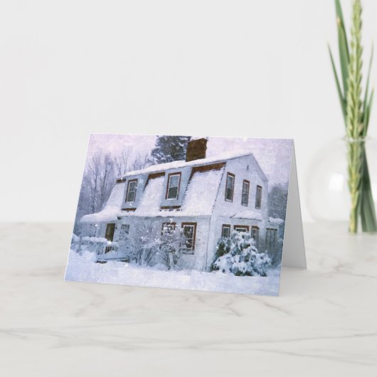 CARTES POUR FÊTES ANNUELLES MAISON DE CAMPAGNE D'HIVER JOYEUX NOËL (Devant)