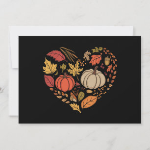 Cartes Pour Fêtes Annuelles Maison de coeur d'automne Cottagecore Cœur de citr