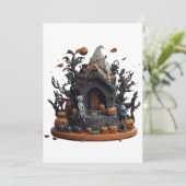 Cartes Pour Fêtes Annuelles Maison de Kitty ensorcelée en 3D Halloween (Debout devant)