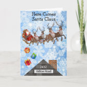 Cartes Pour Fêtes Annuelles Maison de l'enfant Nom de l'adresse Noël Père Noël (Devant)