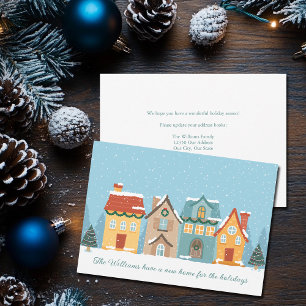 Cartes Pour Fêtes Annuelles Maison de Noël Adresse de nouvelle maison festive