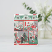Cartes Pour Fêtes Annuelles maison de Noël rétro festive (Debout devant)