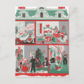 Cartes Pour Fêtes Annuelles maison de Noël rétro festive (Devant)