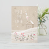 Cartes Pour Fêtes Annuelles Maison de Noël rustique dans la neige (Debout devant)