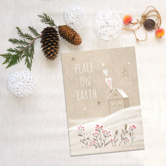 Cartes Pour Fêtes Annuelles Maison de Noël rustique en neige