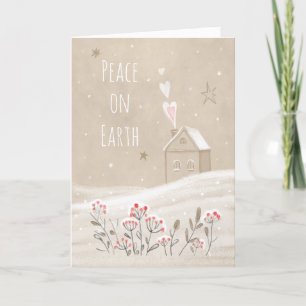 Cartes Pour Fêtes Annuelles Maison de Noël rustique en neige