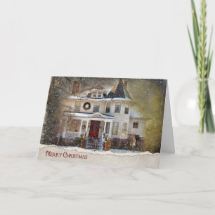 Cartes Pour Fêtes Annuelles Maison de Noël victorienne