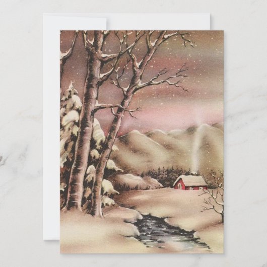 Cartes Pour Fêtes Annuelles Maison de Noël Vintage (Devant)