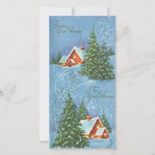Cartes Pour Fêtes Annuelles Maison De Noël Vintage À Maison