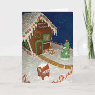 Cartes Pour Fêtes Annuelles maison de pain d'épice de bureau de poste de Santa