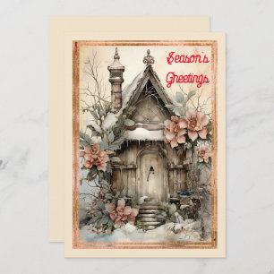 Cartes Pour Fêtes Annuelles Maison de style victorien Fleur de neige Noël