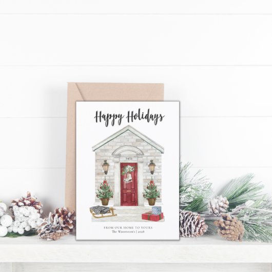 Cartes Pour Fêtes Annuelles Maison de vacances Joyeux Noël Adresse personnalis