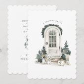 Cartes Pour Fêtes Annuelles Maison de vacances | Porte blanche (Devant / Derrière)