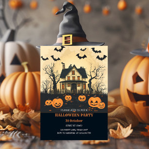 Cartes Pour Fêtes Annuelles Maison éffrayante d'Halloween à la fête de nuit