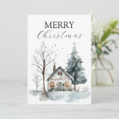 Cartes Pour Fêtes Annuelles Maison en Neige (Debout devant)