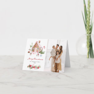 Cartes Pour Fêtes Annuelles Maison en pain d'épices aquarelle charmante Cottag