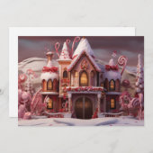 Cartes Pour Fêtes Annuelles Maison en pain d'épices fantastique avec bonbons 3 (Devant / Derrière)