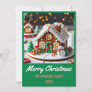 Cartes Pour Fêtes Annuelles Maison en pain d'épices - Joyeux Noël