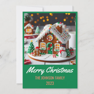 Cartes Pour Fêtes Annuelles Maison en pain d'épices - Joyeux Noël