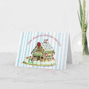 Cartes Pour Fêtes Annuelles Maison en pain d'épices, Noël à New York City Card