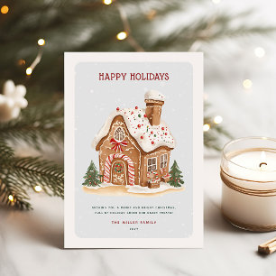 Cartes Pour Fêtes Annuelles Maison en pain d'épices Noël non photo