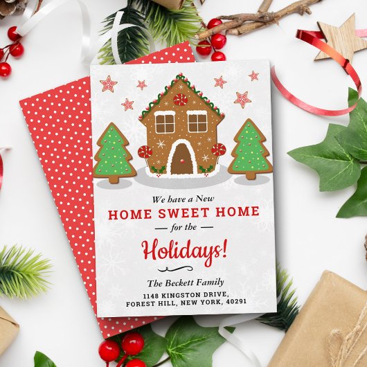 Cartes Pour Fêtes Annuelles Maison en pain d'épices Nouveau chez soi pour les 