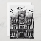 Cartes Pour Fêtes Annuelles Maison hantée (Devant / Derrière)