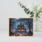 Cartes Pour Fêtes Annuelles Maison hantée d'Halloween (Debout devant)