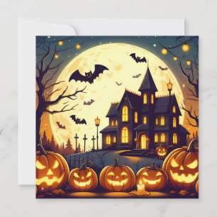Cartes Pour Fêtes Annuelles maison hantée d'Halloween