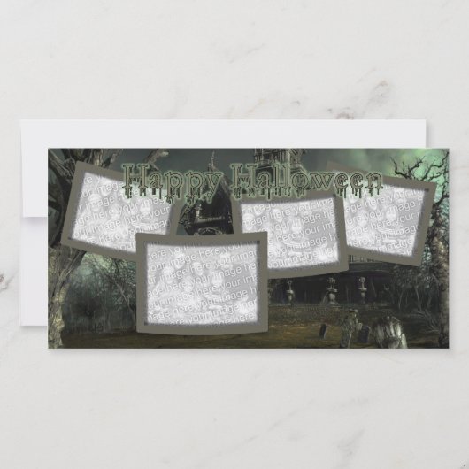 Cartes Pour Fêtes Annuelles Maison Hantée Éffrayante Halloween (Devant)