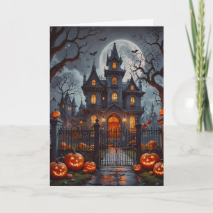 Cartes Pour Fêtes Annuelles Maison hantée et citrouilles d'Halloween