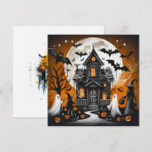 Cartes Pour Fêtes Annuelles Maison hantée Halloween (Devant / Derrière)