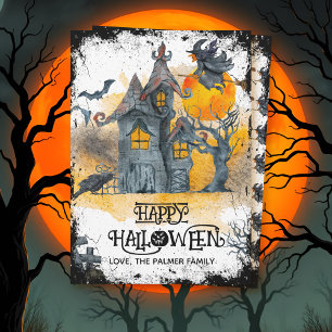 Cartes Pour Fêtes Annuelles Maison hantée Happy Halloween