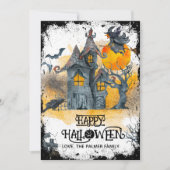 Cartes Pour Fêtes Annuelles Maison hantée Joyeux Halloween (Devant)