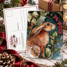 Maison Ouverte de Noël Lapin Vintage |