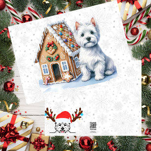 Cartes Pour Fêtes Annuelles Maison Westie Gingerbread personnalisée