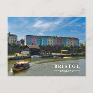 Cartes Pour Fêtes Annuelles Maisons colorées en bordure du port de Bristol