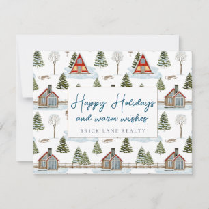 Cartes Pour Fêtes Annuelles Maisons d'affaires confortables en hiver Joyeuses