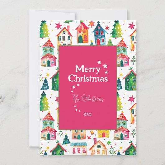 Cartes Pour Fêtes Annuelles Maisons de Noël (Devant)