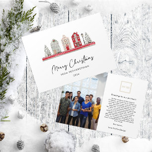 Cartes Pour Fêtes Annuelles Maisons de Noël Couleurs Photo Business