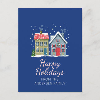 Cartes Pour Fêtes Annuelles Maisons de vacances mignonnes festives