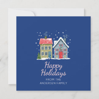 Cartes Pour Fêtes Annuelles Maisons de vacances mignonnes festives
