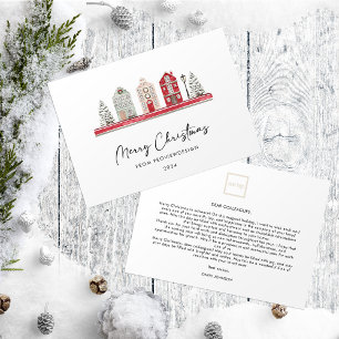 Cartes Pour Fêtes Annuelles Maisons mignonnes en Noël Couleurs Non Photo Busin