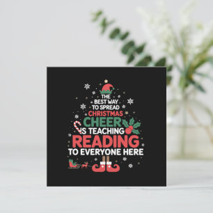 Cartes Pour Fêtes Annuelles Maître de lecture Elf Noël Joie de Noël