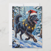 Cartes Pour Fêtes Annuelles Majestic Belgian Shepherd Snow Forest Christmas (Devant)